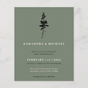 Sage Forest Pine Tree Indie Rustikales Budget Flyer