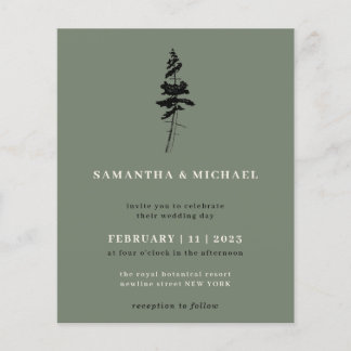 Sage Forest Pine Tree Indie Rustikales Budget Flyer