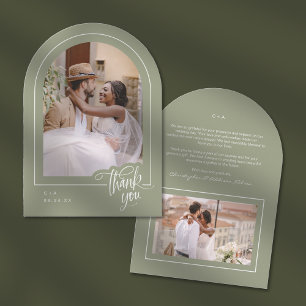 Sage Foto Wedding Dankeschön Card Einladung