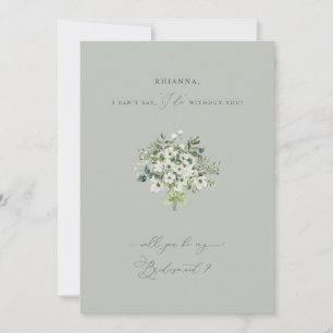 Sage Garden Bridesmaid Vorschlag Einladungskarte