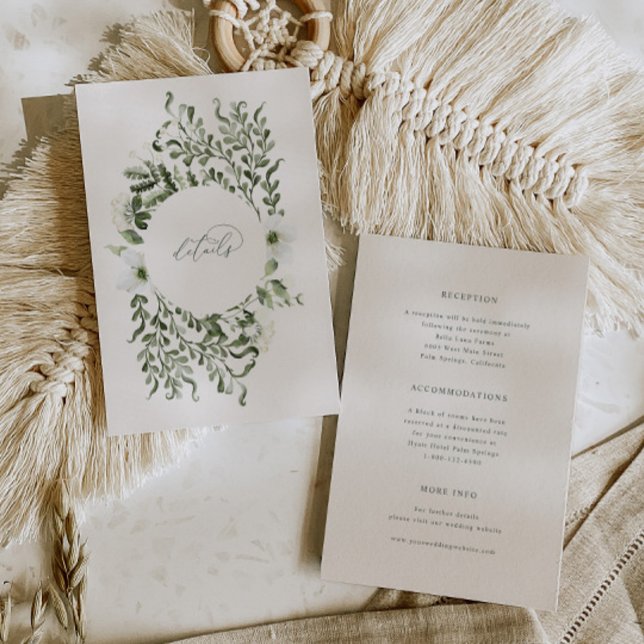 Sage Garden Wedding Info Details Eintrittskarte Einladung (Von Creator hochgeladen)