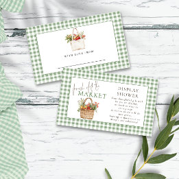 Sage Gingham Fresh Off Market Display Dusche Begleitkarte