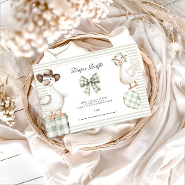 Sage Gingham Silly Goose Diapper Raffle Begleitkarte