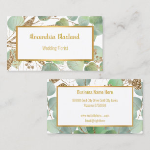 SAGE GOLD BOTANICAL BUSINESS CARD VISITENKARTE