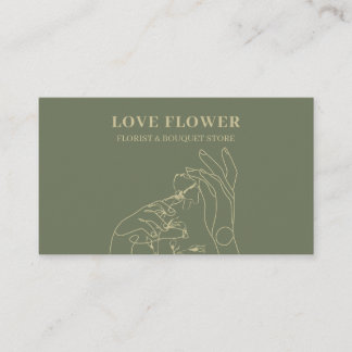 Sage Gold Botanische Handfeste Blume Visitenkarte