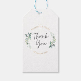 Sage gold eucalyptus geometric greenery wedding geschenkanhänger