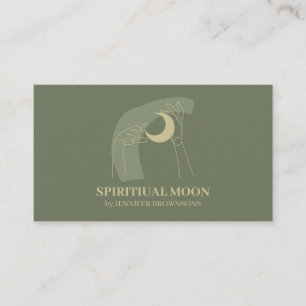 Sage Gold Hands Mond Energieheilung Reiki Visitenkarte