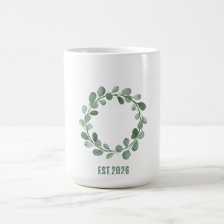 Sage & Gold Minimalistischer botanischer Kranz Sca Kaffeetasse
