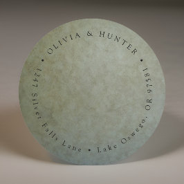 Sage Gold Wedding Couple Names Rücksendeadresse Runder Aufkleber