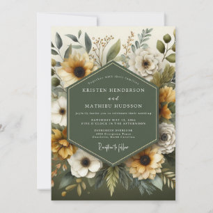 Sage Golden Harvest Hochzeit Einladung