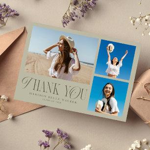 Sage Graduation Merci Élégant Photo Collage