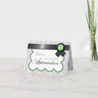 Sage & Gray Damask Elegantes Dankeschön Dankeskarte