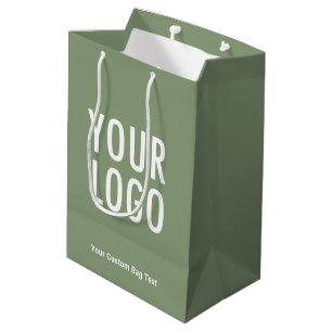 Sage Green 10 Zoll Geschenktüte Firmenlogo Mittelg