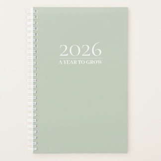 Sage Green 2026 Planner | Custom Title & Initials Planer