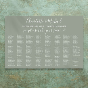 Sage Green 300 Namen Hochzeit Sitzordnung Poster