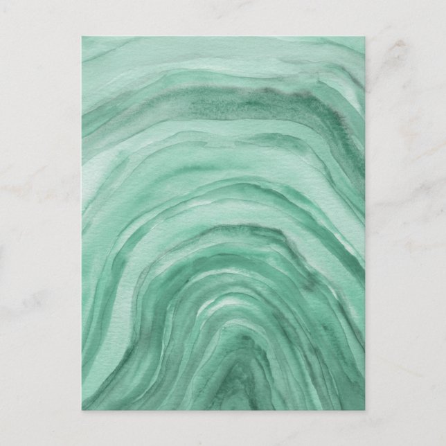 Sage Green Abstrakt Watercolor Art Agate Postkarte (Vorderseite)