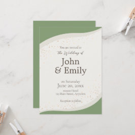 Sage Green Abstrakt Wedding Einladung