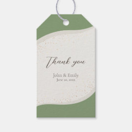 Sage Green Abstrakte Gastgeschenk Hochzeit Geschenkanhänger