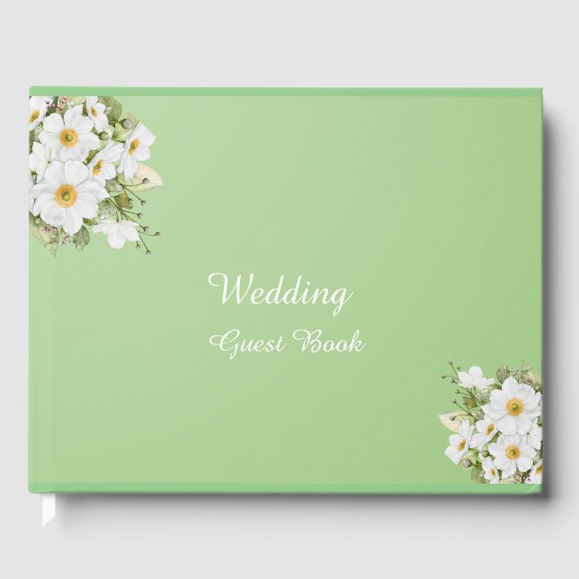 Sage Green Anemone Love : Livre d'invité Mariage (Recto)