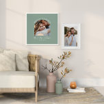 Sage green arch Foto Hochzeitsgeschenk Wohngestalt<br><div class="desc">Gemeinsam Ehepaar Arch Foto Hochzeitsankündigung und Geschenkposter Druck. Moderne mädchenhafte Sage grüne Farbgebung.</div>