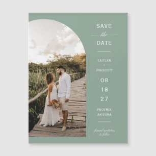 Sage Green Arch Foto Save the Date Magnetkarte