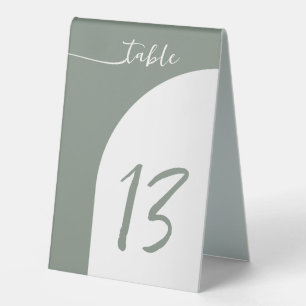 Sage Green Arch Wedding Tischnummer Zelt Tischaufsteller