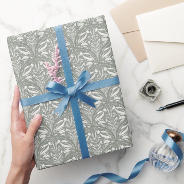 Sage Green Art Deco | Moderner Küstenluxus Geschenkpapier (Schenken)