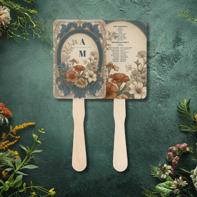 Sage Green Art Nouveau Alphonse Mucha Wedding Fächer (Von Creator hochgeladen)