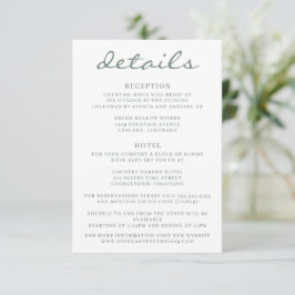 Sage Green Aspen Tree Hochzeit Begleitkarte