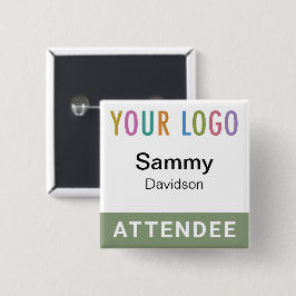 Sage Green Attendededee Abzeichen Event Guest Logo Button