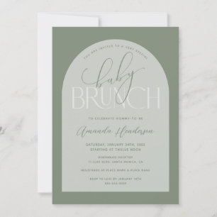 Sage Green Baby Brunch Baby Shower-Einladung Einladung