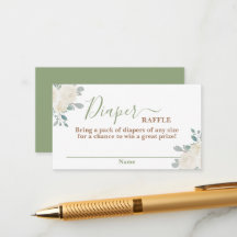 Sage Green Baby Clothes Diaper Carte Raffle