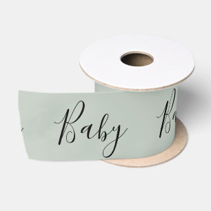 Sage Green Baby Script Elegant Baby Shower Satin Satinband
