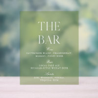 Sage Green & Beige Wedding Akryllische Bar Sign