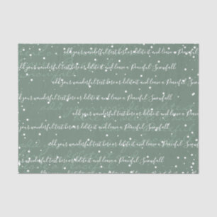 Sage Green   Benutzerdefinierter Skripttext Elegan Seidenpapier
