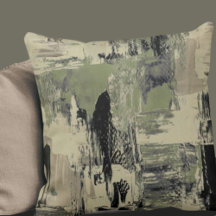 Sage Green & Black Artistic Abstrakt