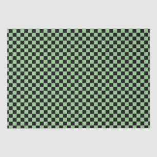 Sage Green Black Checkerboard Camouflage-Muster Seidenpapier
