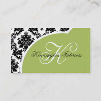 Sage Green Black Damask Visitenkarten Visitenkarte
