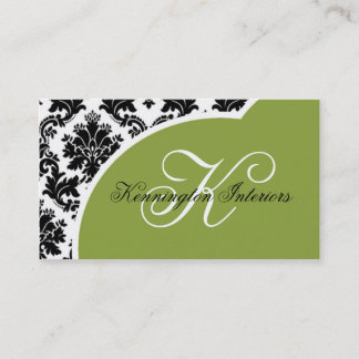 Sage Green Black Damask Visitenkarten Visitenkarte