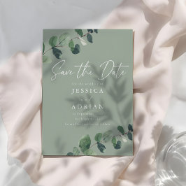 Sage & Green Blätter Moderne Hochzeiten Save The Date