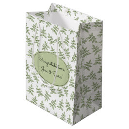 Sage Green Blätter Pattern Wedding Mittlere Geschenktüte