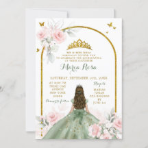 Sage Green Blink Pink Princess Quinceañera Bloral