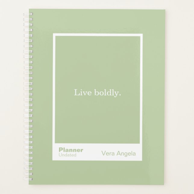 Sage Green Block Quote Large Planner (Devant)