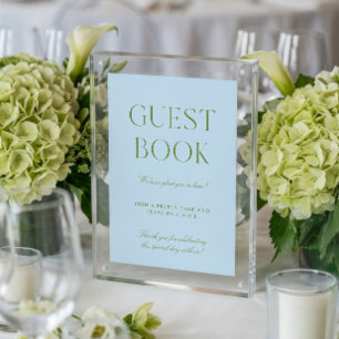 Sage Green & Blue Wedding Guest Book Sign Einladung