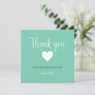 Sage Green Blue Wedding Thank You Note Card Dankeskarte