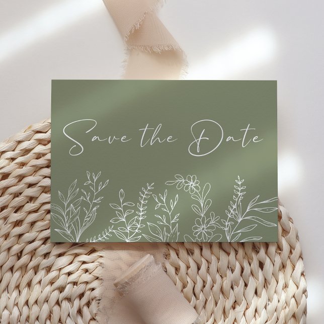 Sage Green Blume Boho Save the Date (Von Creator hochgeladen)