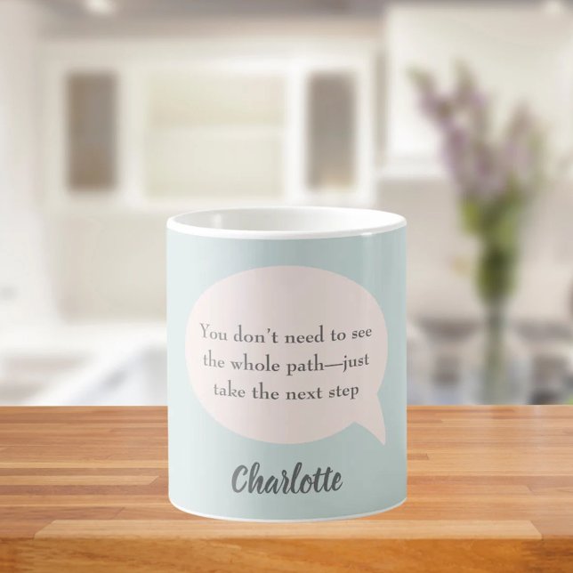 Sage green blush pink inspirational goal quote kaffeetasse (Von Creator hochgeladen)