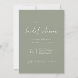 Sage Green Bohemisch Bridal Dusche Einladung