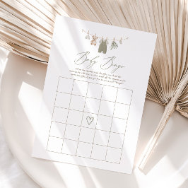 Sage Green Boho Babykleidung Baby Shower Bingo Einladung