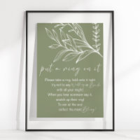 Sage Green Boho Blume setzen einen Ring auf das Sp